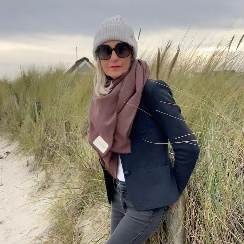 Musselin Tuch Damen l Braun