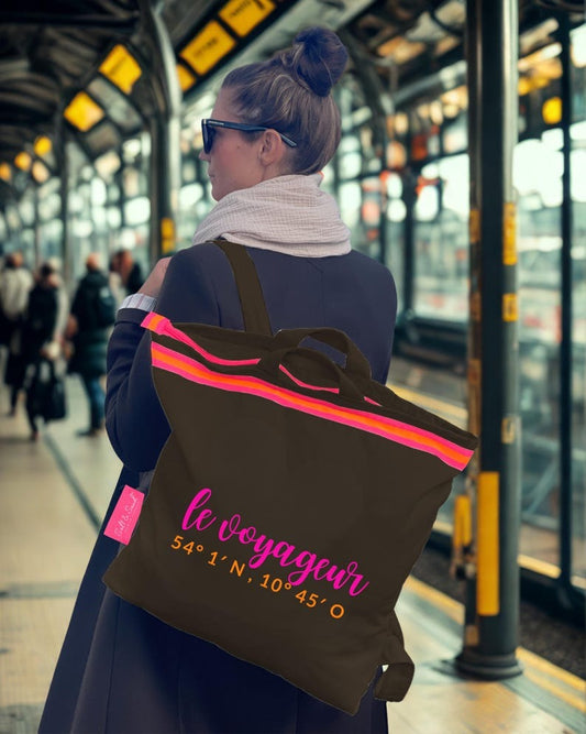 Canvas Rucksack Damen l braun Le Voageur