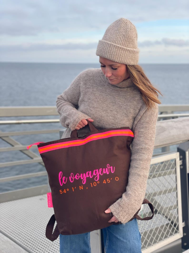 Canvas Rucksack Damen l braun Le Voageur