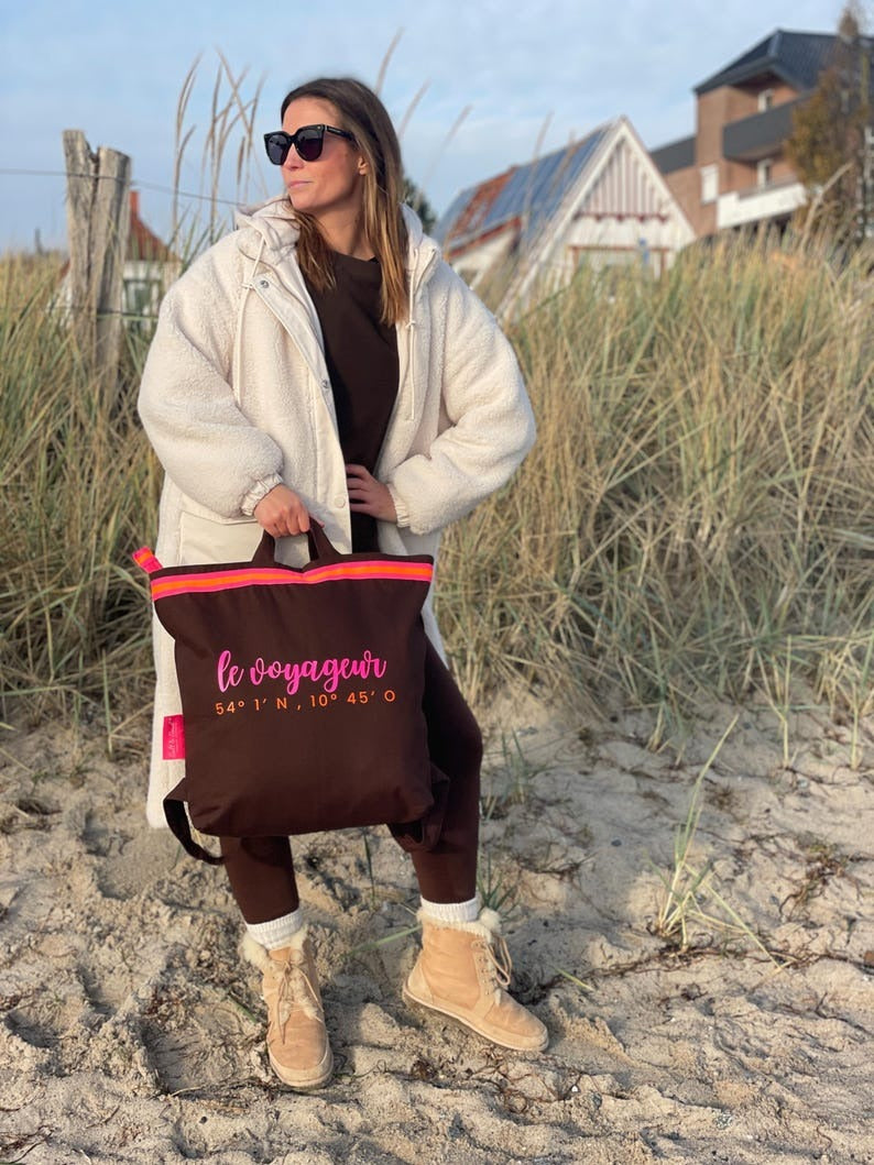 Canvas Rucksack Damen l braun Le Voageur