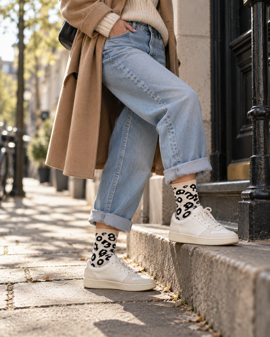 Leo Socken mit Schwarz weiss – Wild Leo Style
