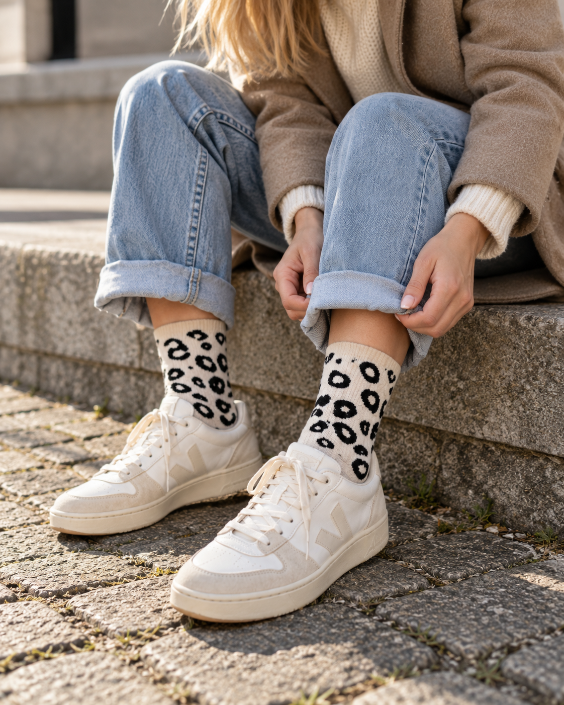 Leo Socken mit Schwarz weiss – Wild Leo Style