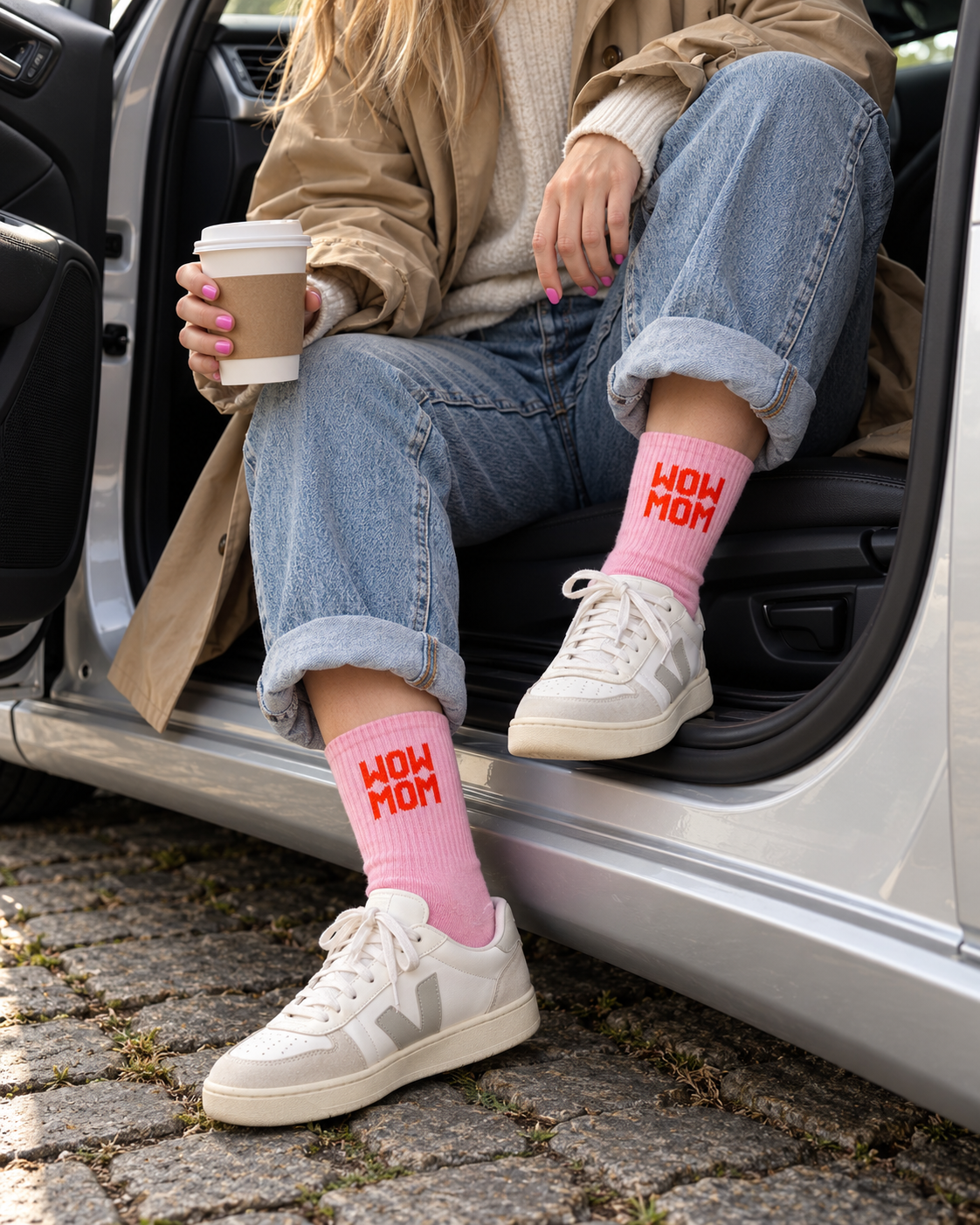 Wow Mom Socken pink