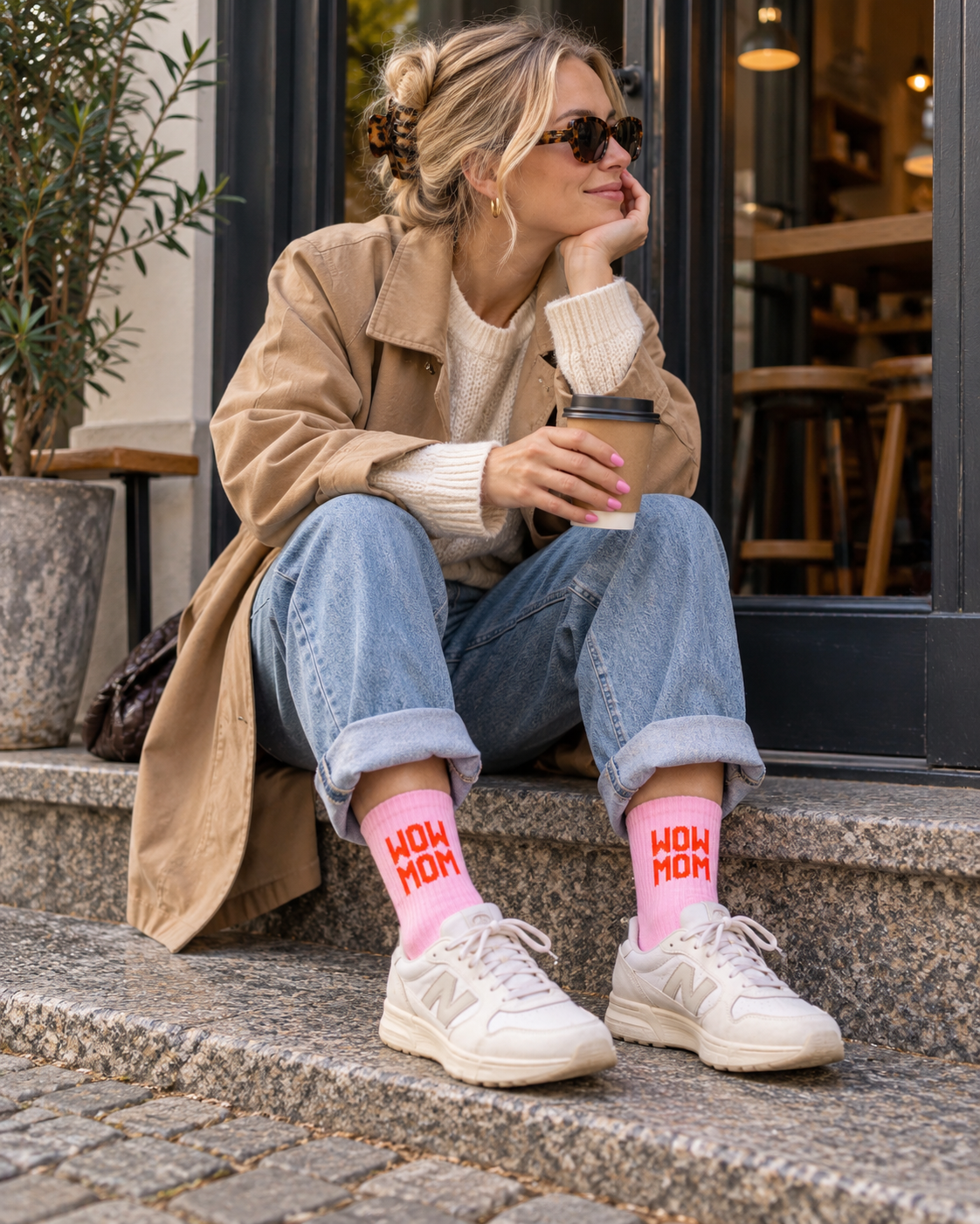 Wow Mom Socken pink