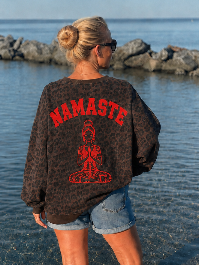 Leo Oversize Sweater „Namasté“ - Rot