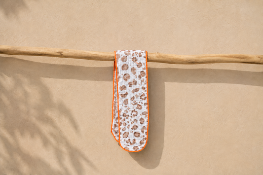 Musselin Haarband Leo mit neon orange