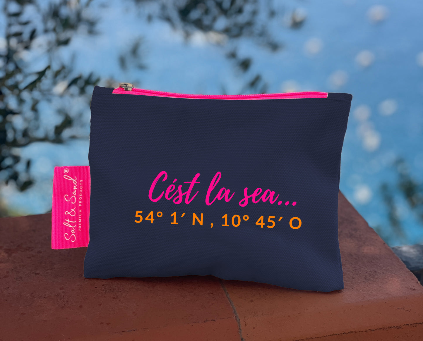 Kosmetiktasche aus Baumwoll Canvas l Blau Cest la Sea
