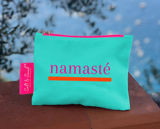Kosmetiktasche aus Baumwoll Canvas l Türkis Namasté