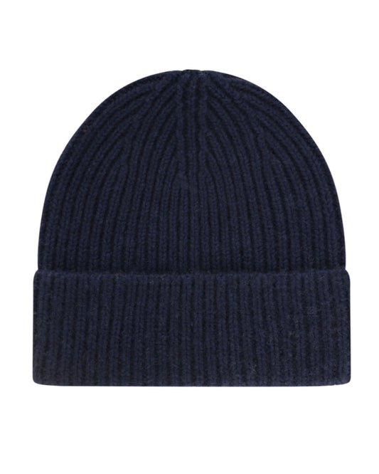 Kaschmir-Strickmütze in Marine Blau