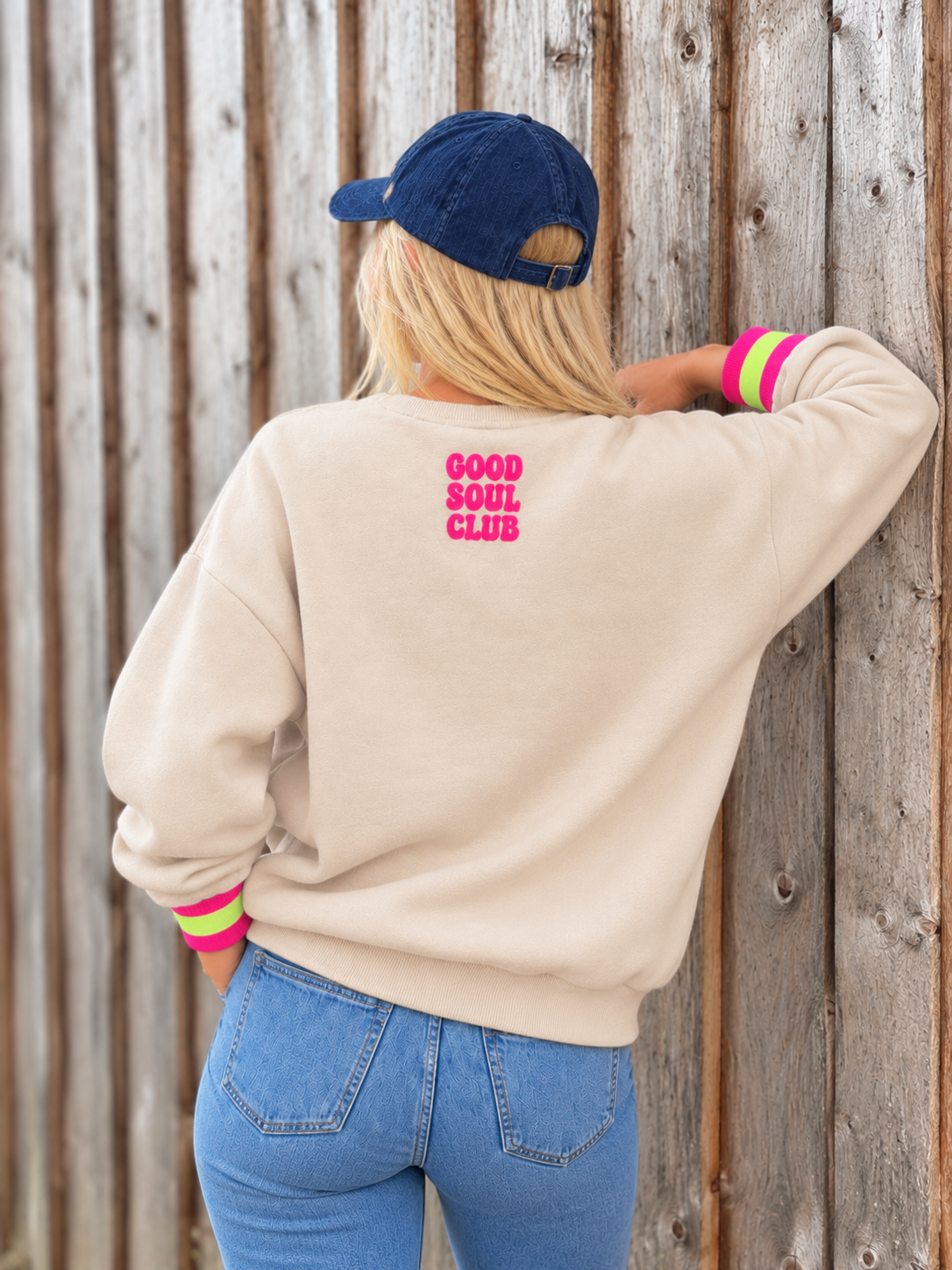 Cozy Oversize Sweatshirt "Soul" - light sand