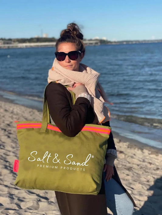 XL Canvas Shopper Strandtasche oliv Salt & Sand