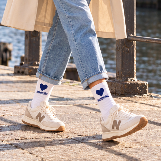 Tennissocken „Hamburg“ – Mit Herz für die Hansestadt 💙