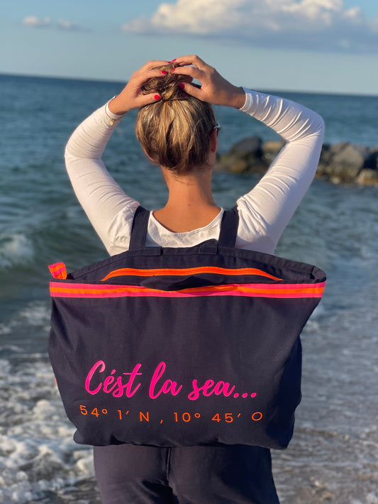 XL Canvas Rucksack Damen l blau Cest la sea
