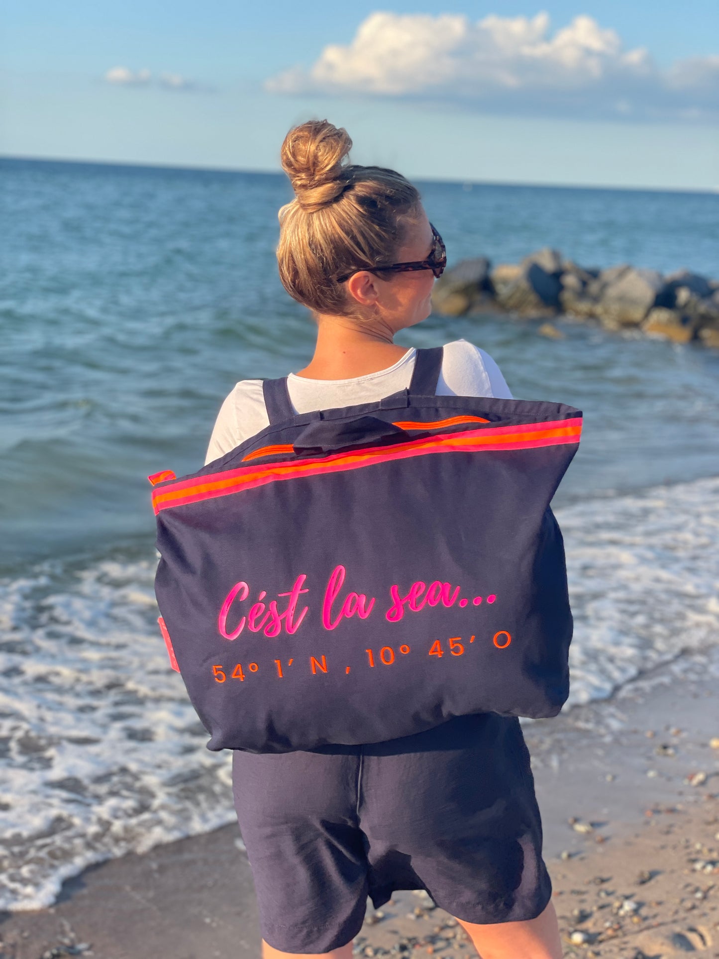 XL Canvas Rucksack Damen l blau Cest la sea