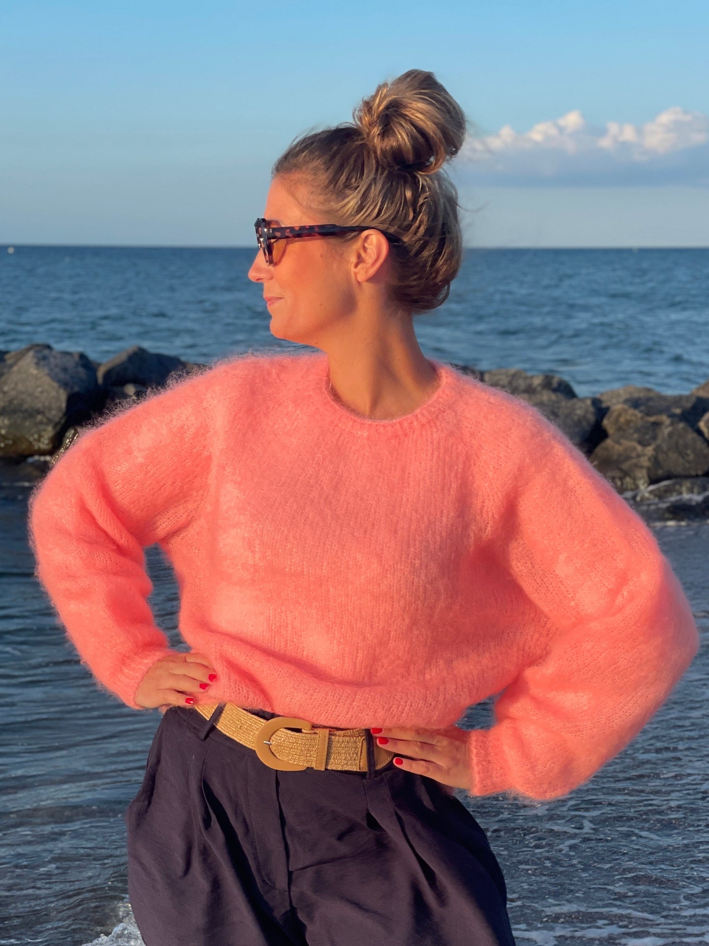 Kid Mohair Pullover – 80 % Kid Mohair - Koralle