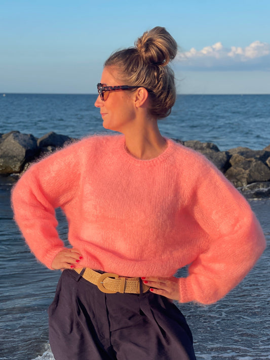 Kid Mohair Pullover – 80 % Kid Mohair - Koralle