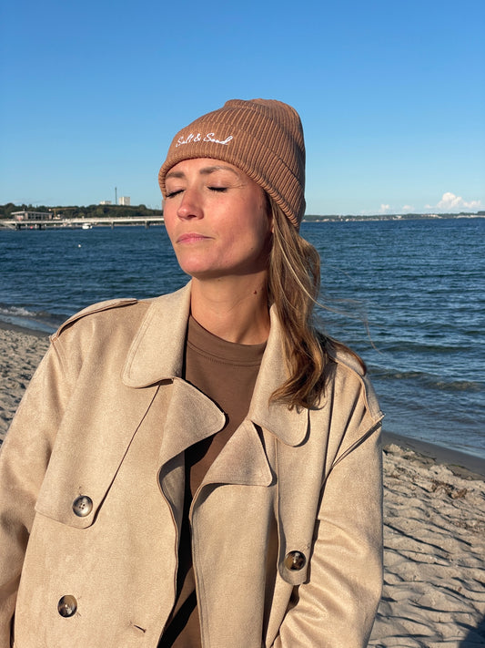 Unisex Beanie braun aus 100 % Bio-Baumwolle