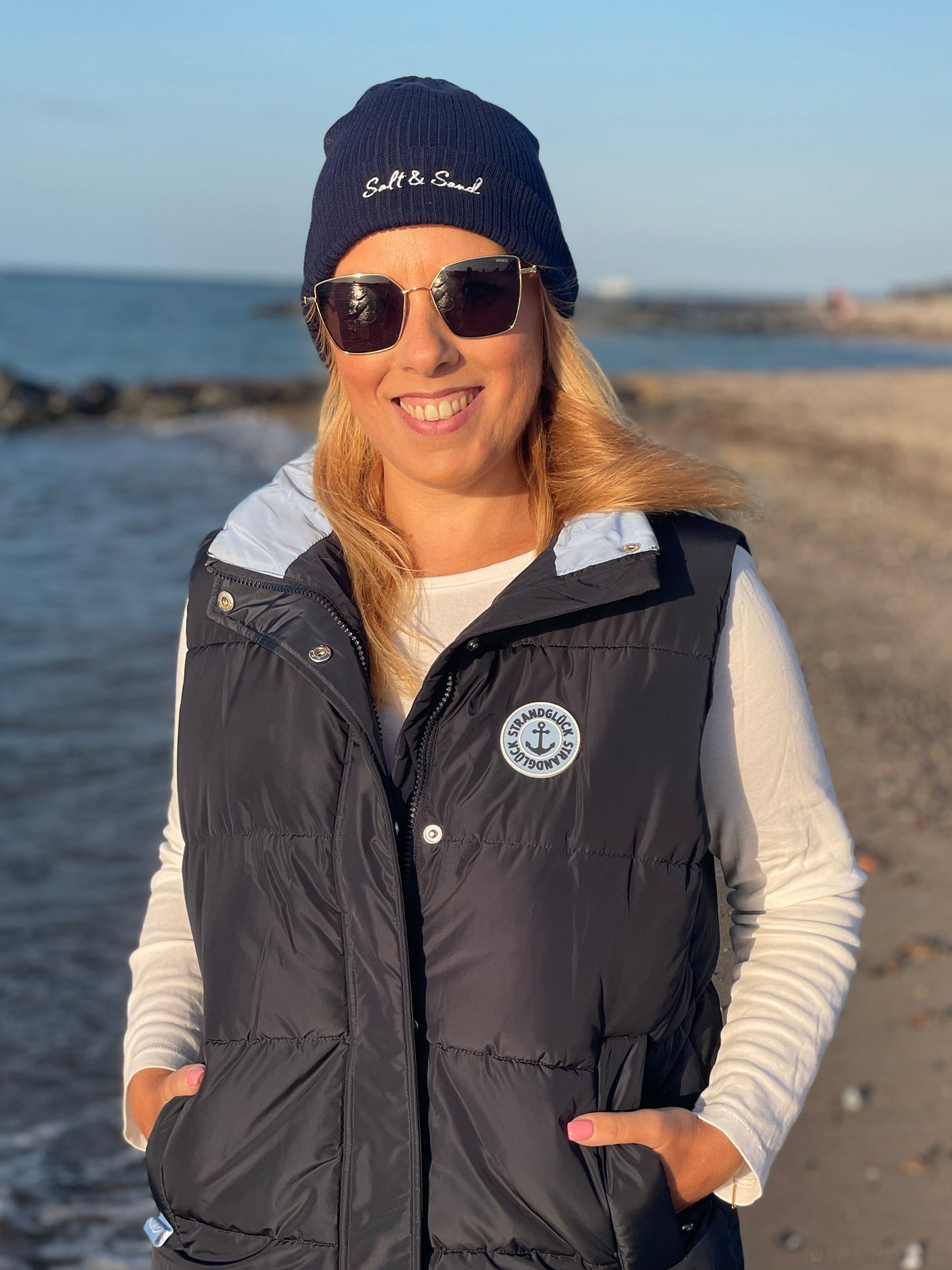 Unisex Beanie blau aus 100 % Bio-Baumwolle