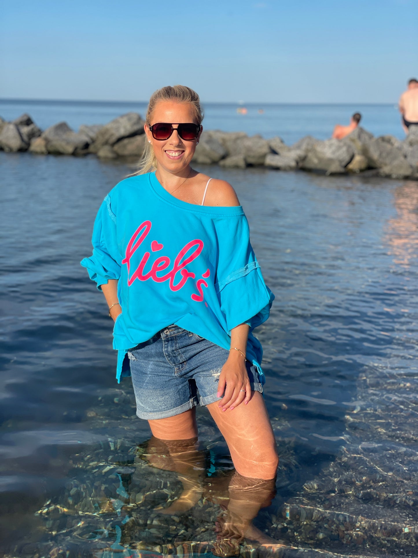 Cozy Oversize Sweatshirt "lieb´s" - Ocean Breeze