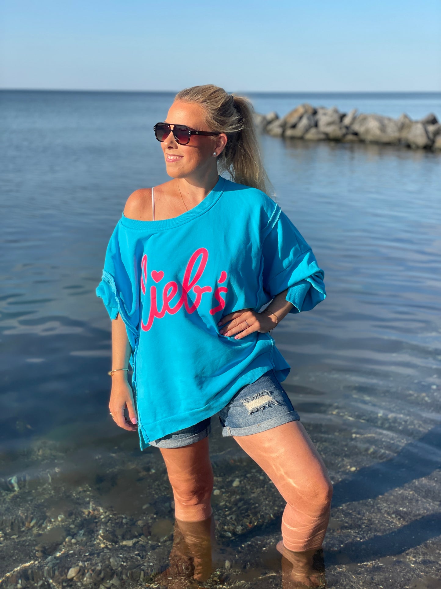 Cozy Oversize Sweatshirt "lieb´s" - Ocean Breeze