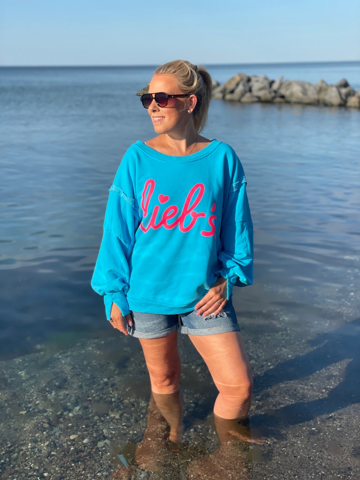 Cozy Oversize Sweatshirt "lieb´s" - Ocean Breeze