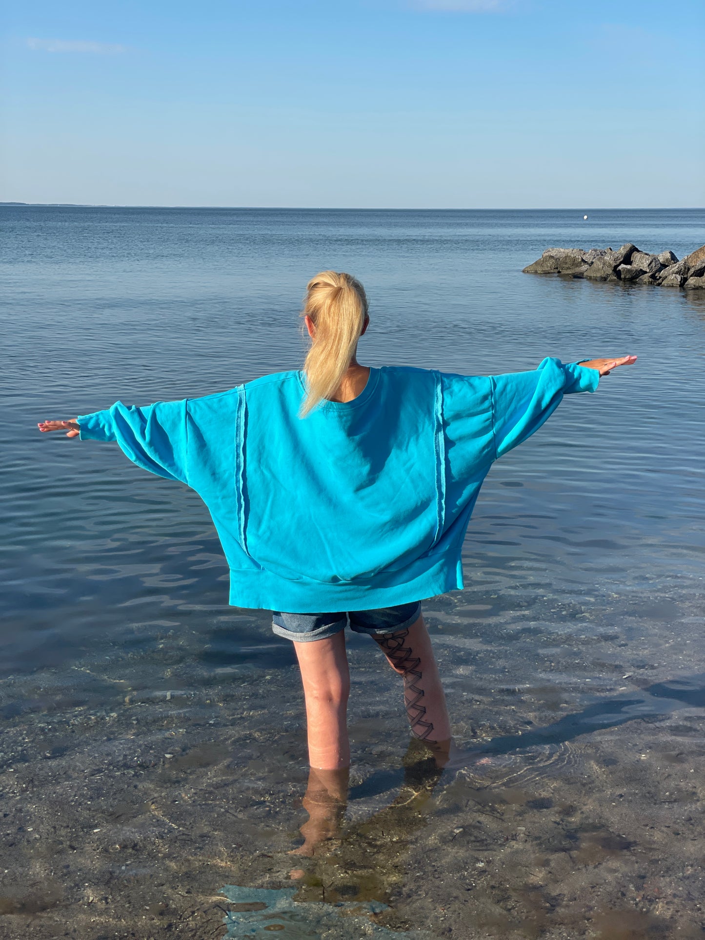 Cozy Oversize Sweatshirt "lieb´s" - Ocean Breeze