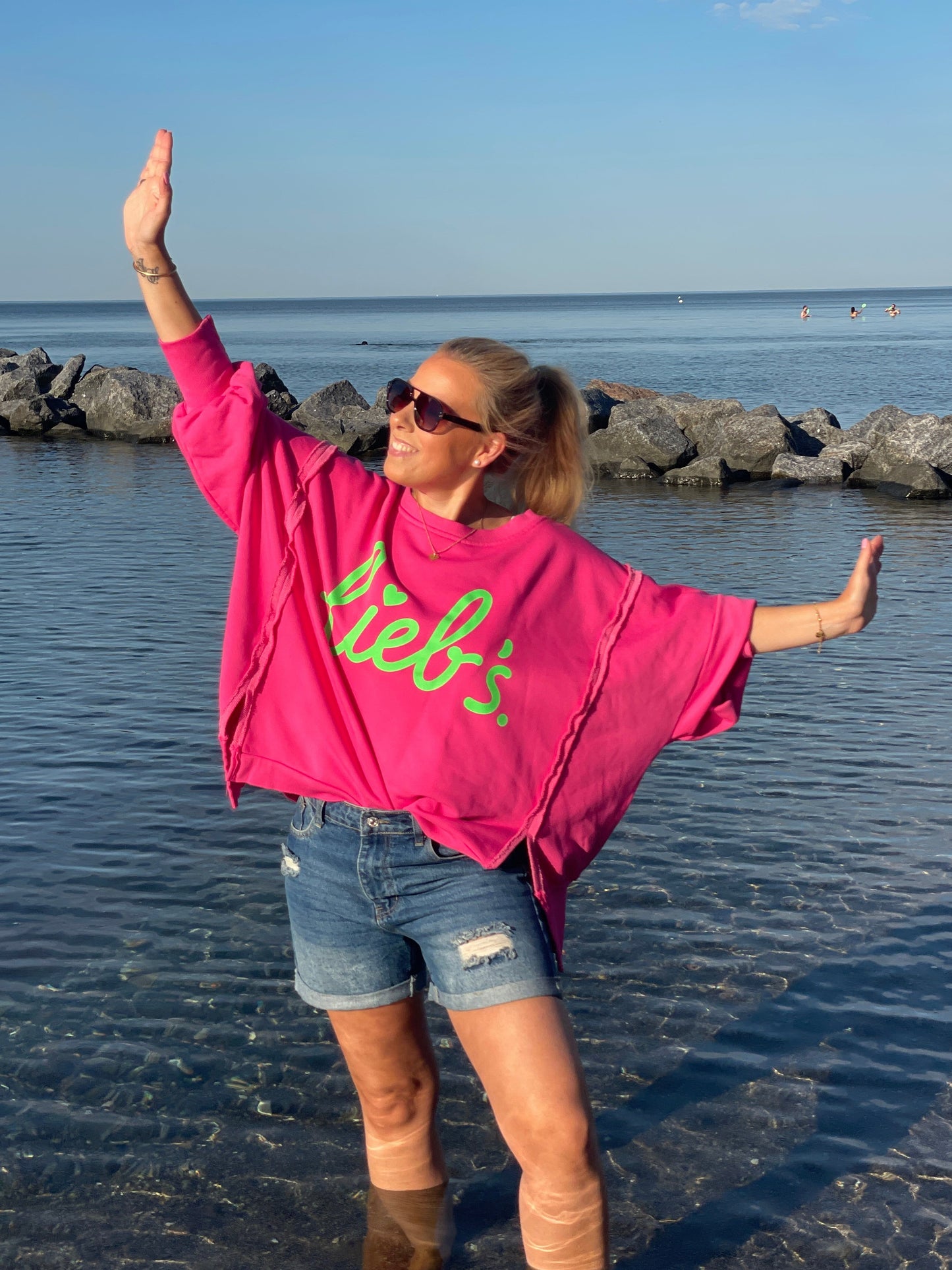Cozy Oversize Sweatshirt "lieb´s" - Pink Paradise