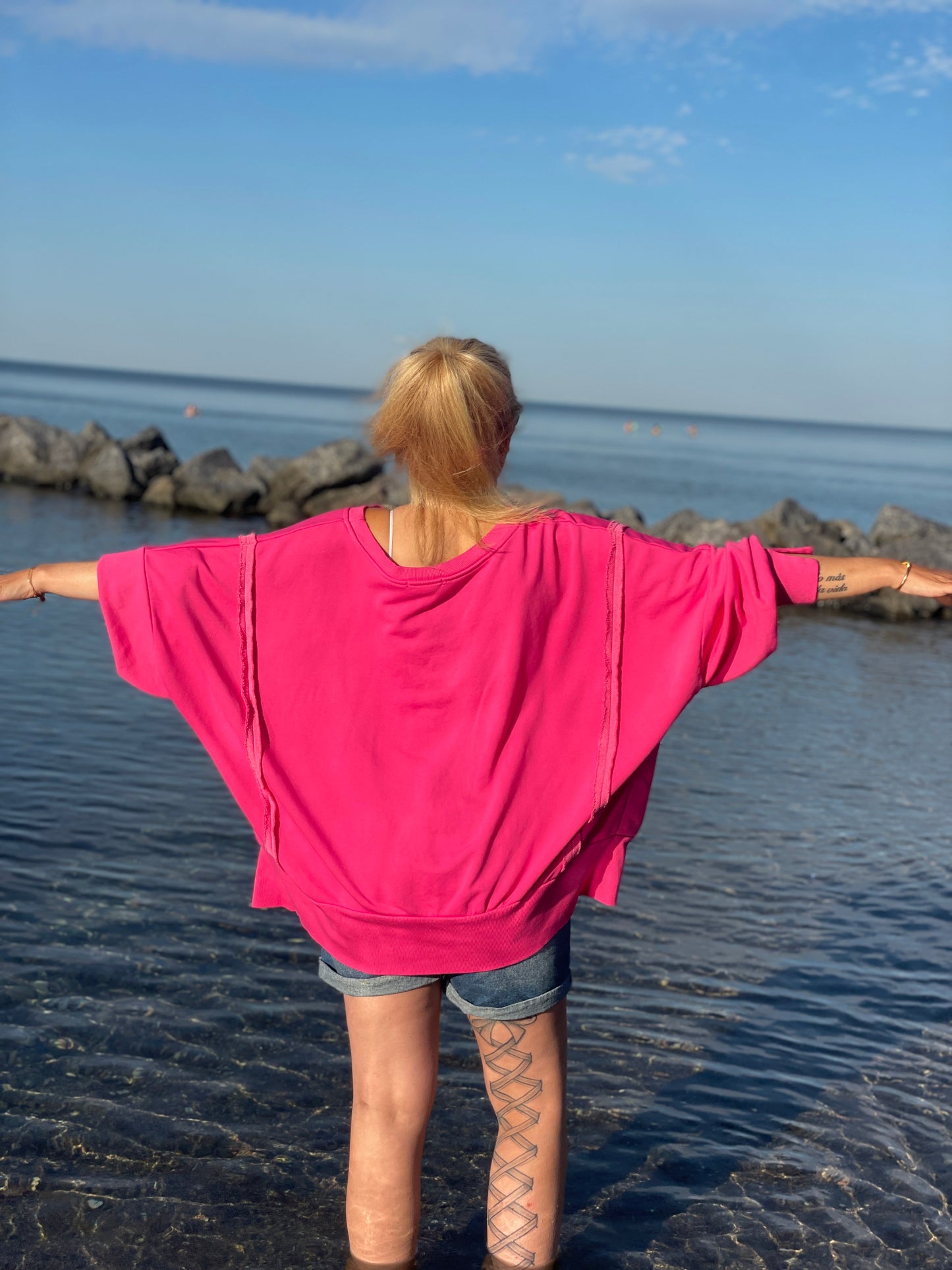 Cozy Oversize Sweatshirt "lieb´s" - Pink Paradise