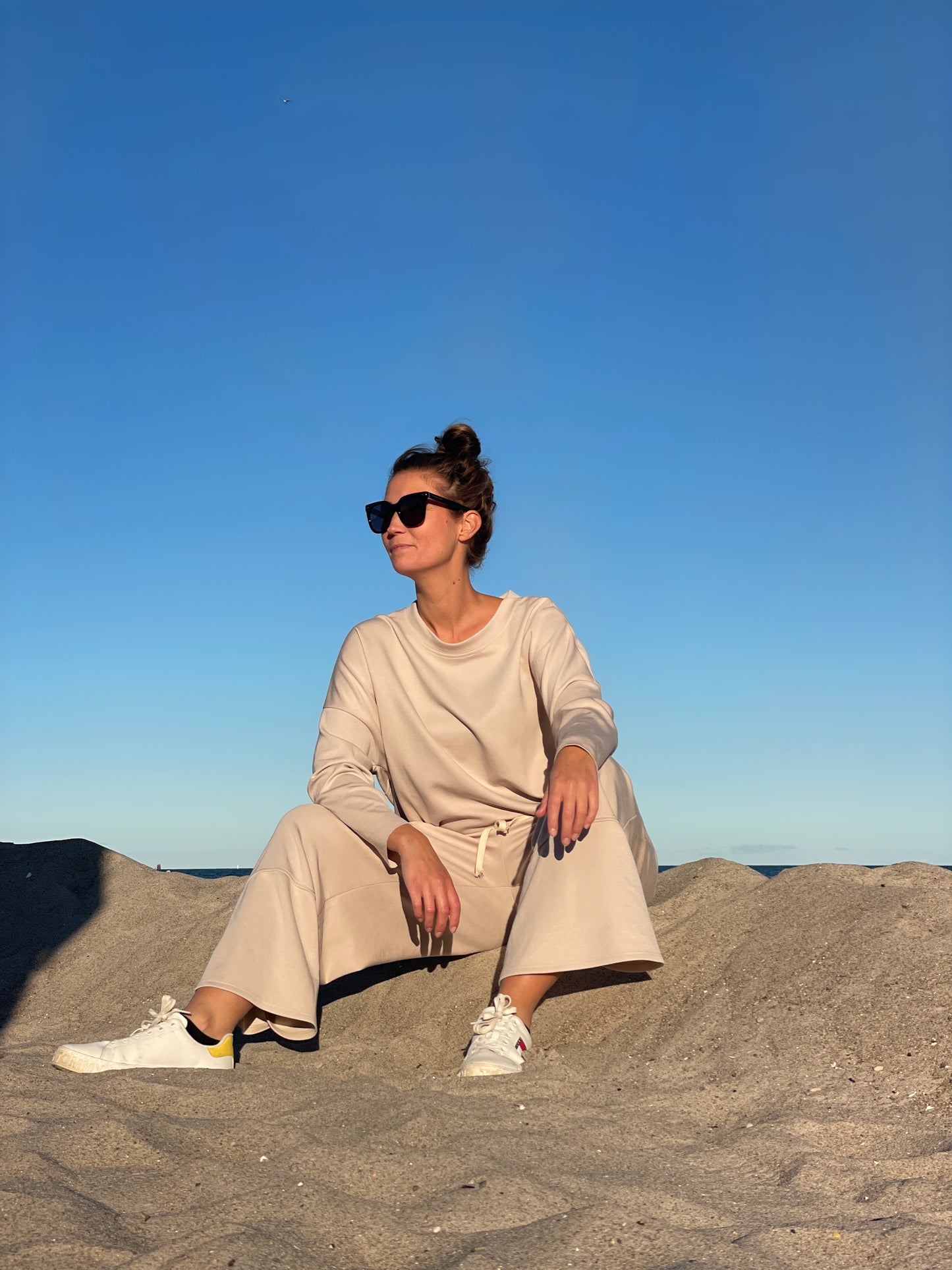 Cosy Zweiteiler aus Viskose beige