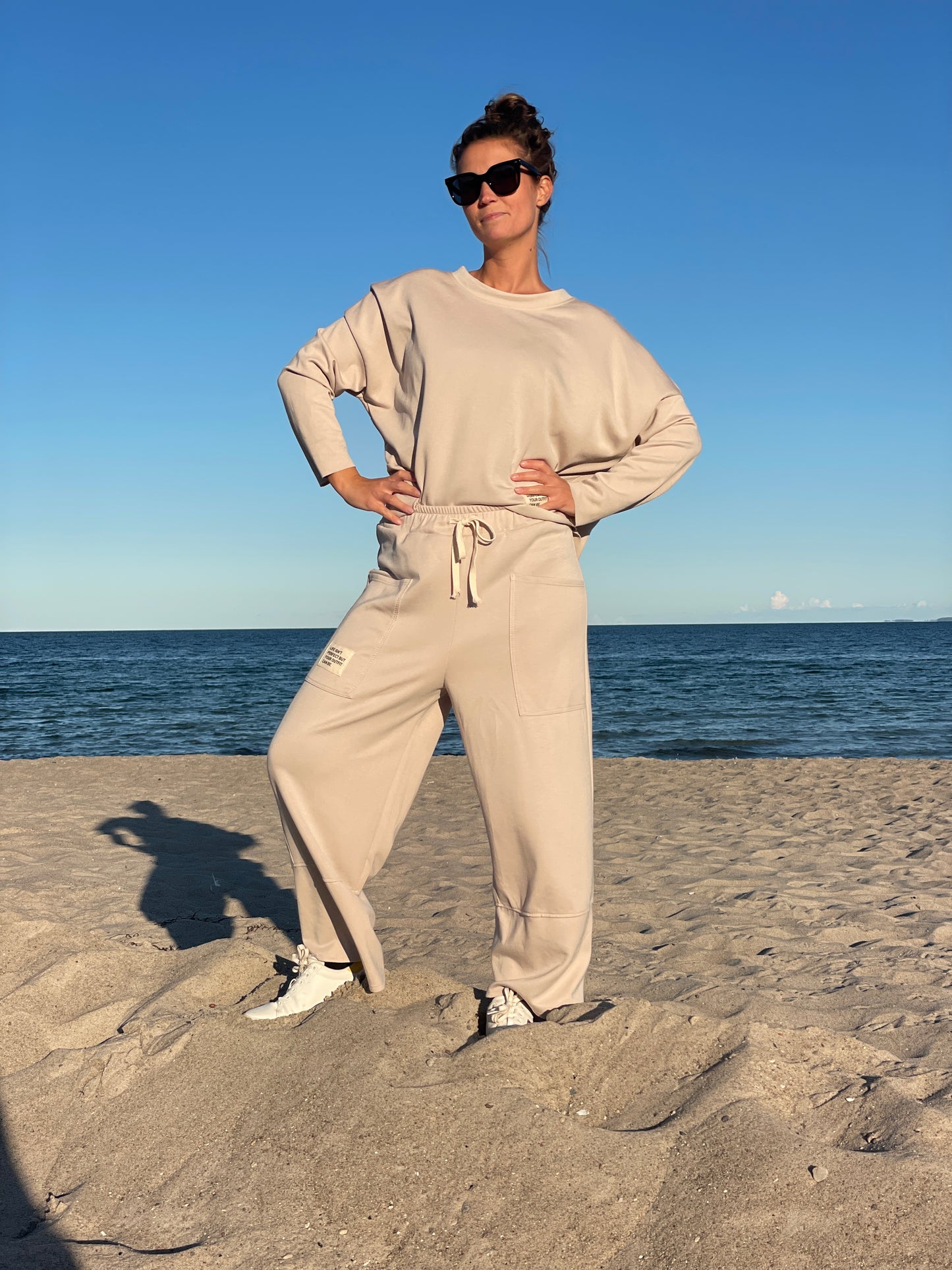 Cosy Zweiteiler aus Viskose beige