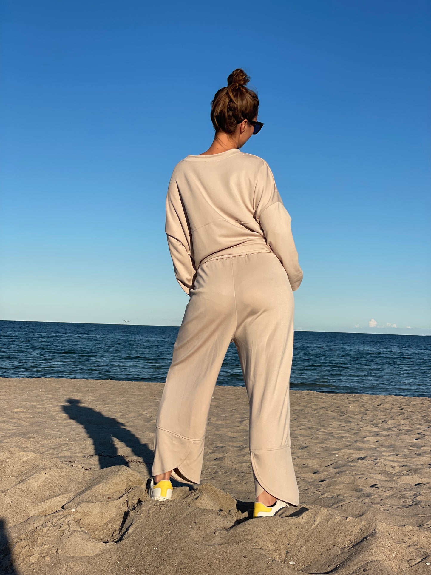 Cosy Zweiteiler aus Viskose beige