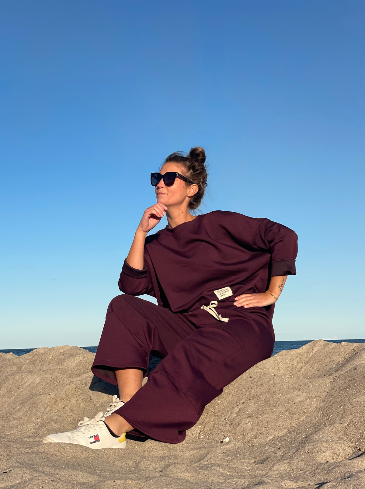 Cosy Zweiteiler aus Viskose Bordeaux