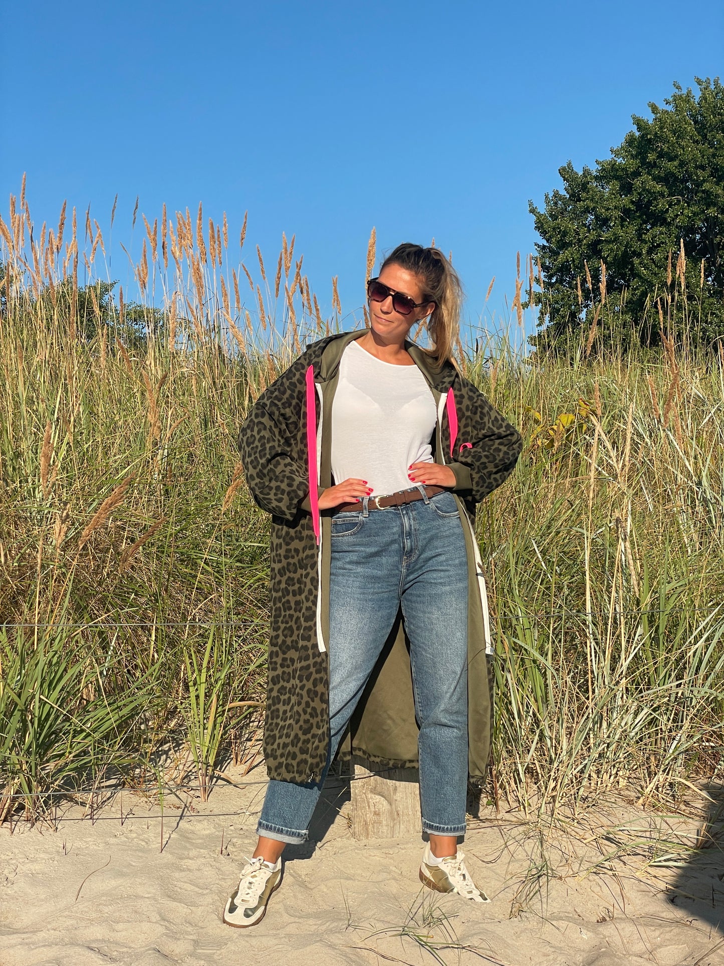 Leo Oversize-Sweatmantel mit Kapuze - Khaki