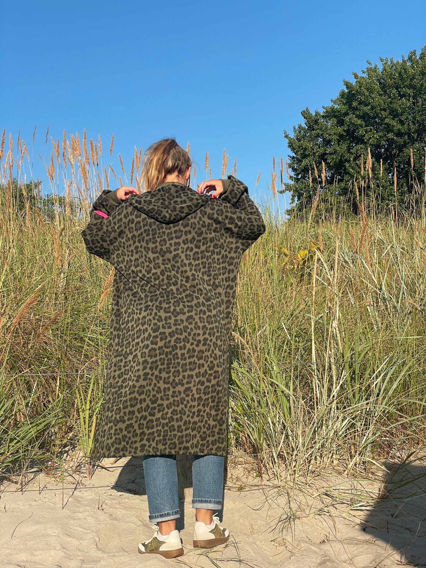 Leo Oversize-Sweatmantel mit Kapuze - Khaki