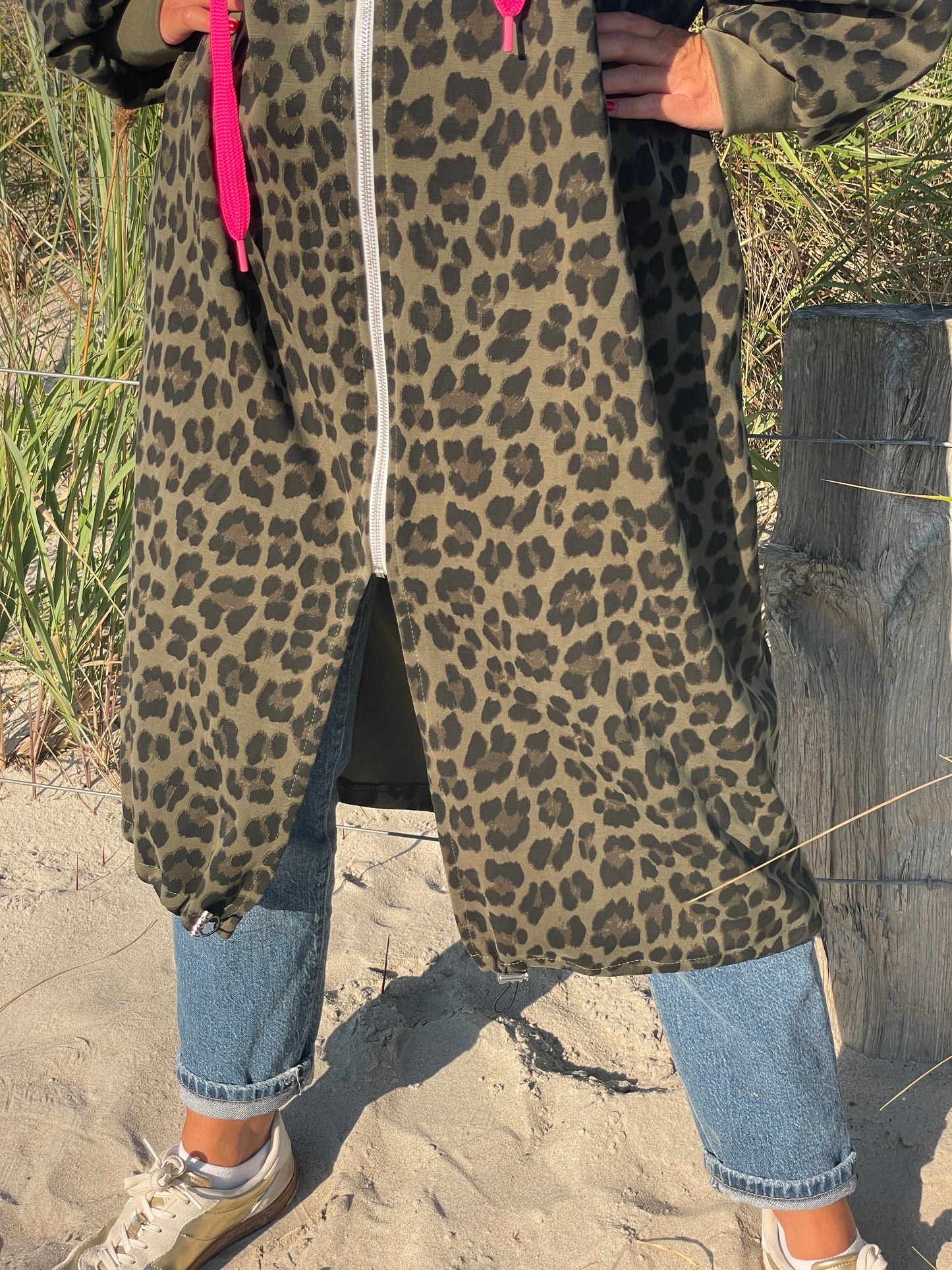 Leo Oversize-Sweatmantel mit Kapuze - Khaki