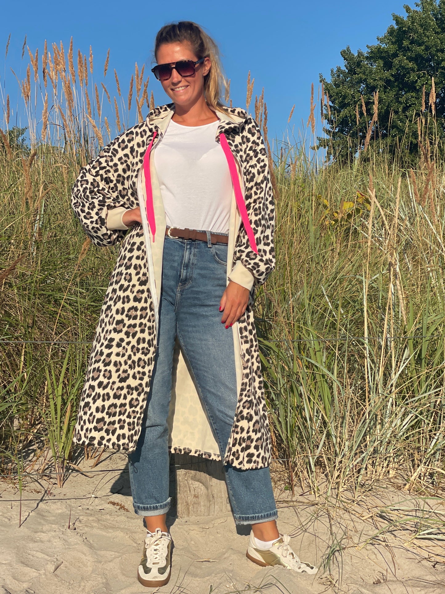 Leo Oversize-Sweatmantel mit Kapuze - Beige