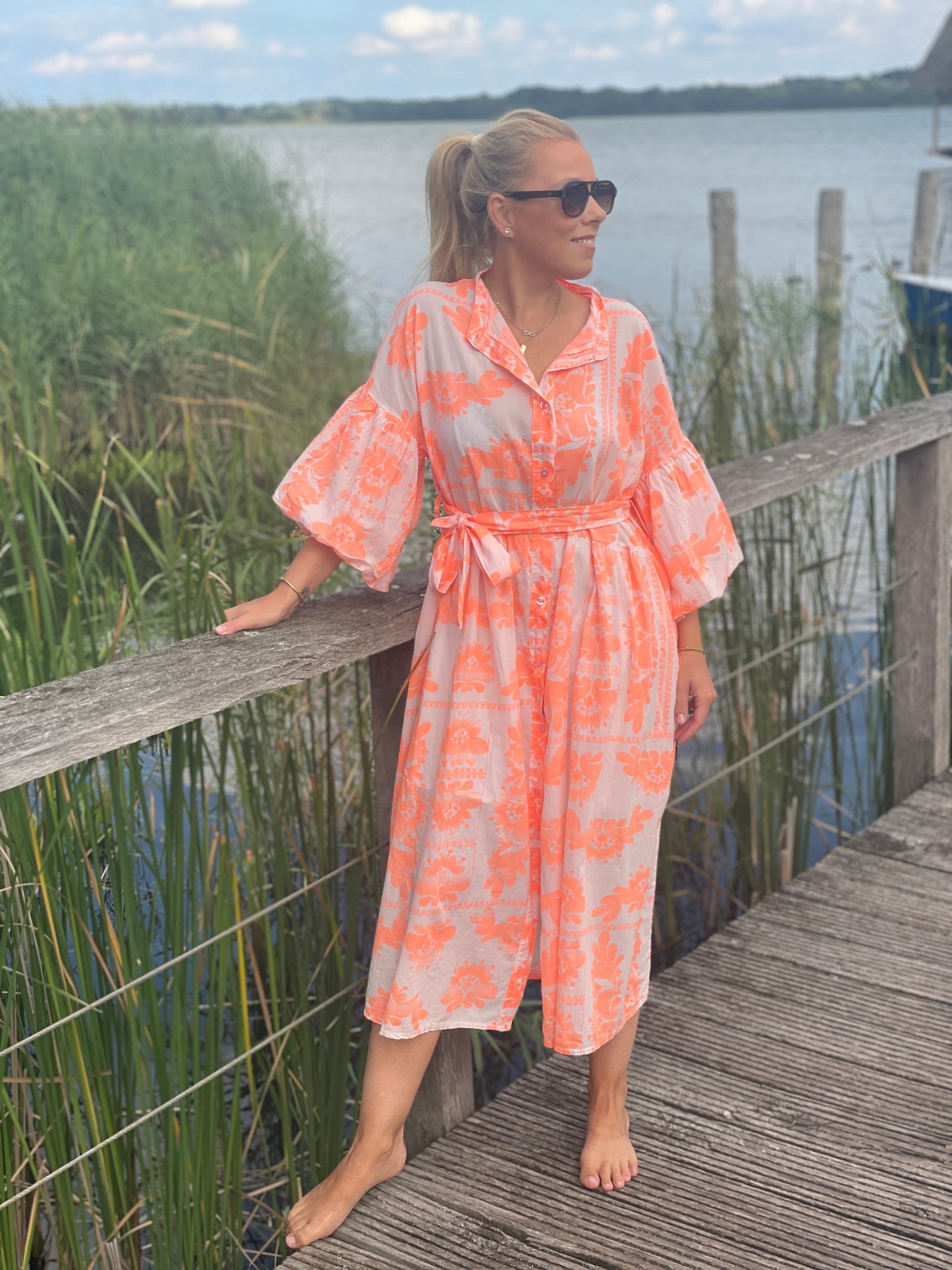 Boho Baumwollkleid „Ibiza“ – Orange