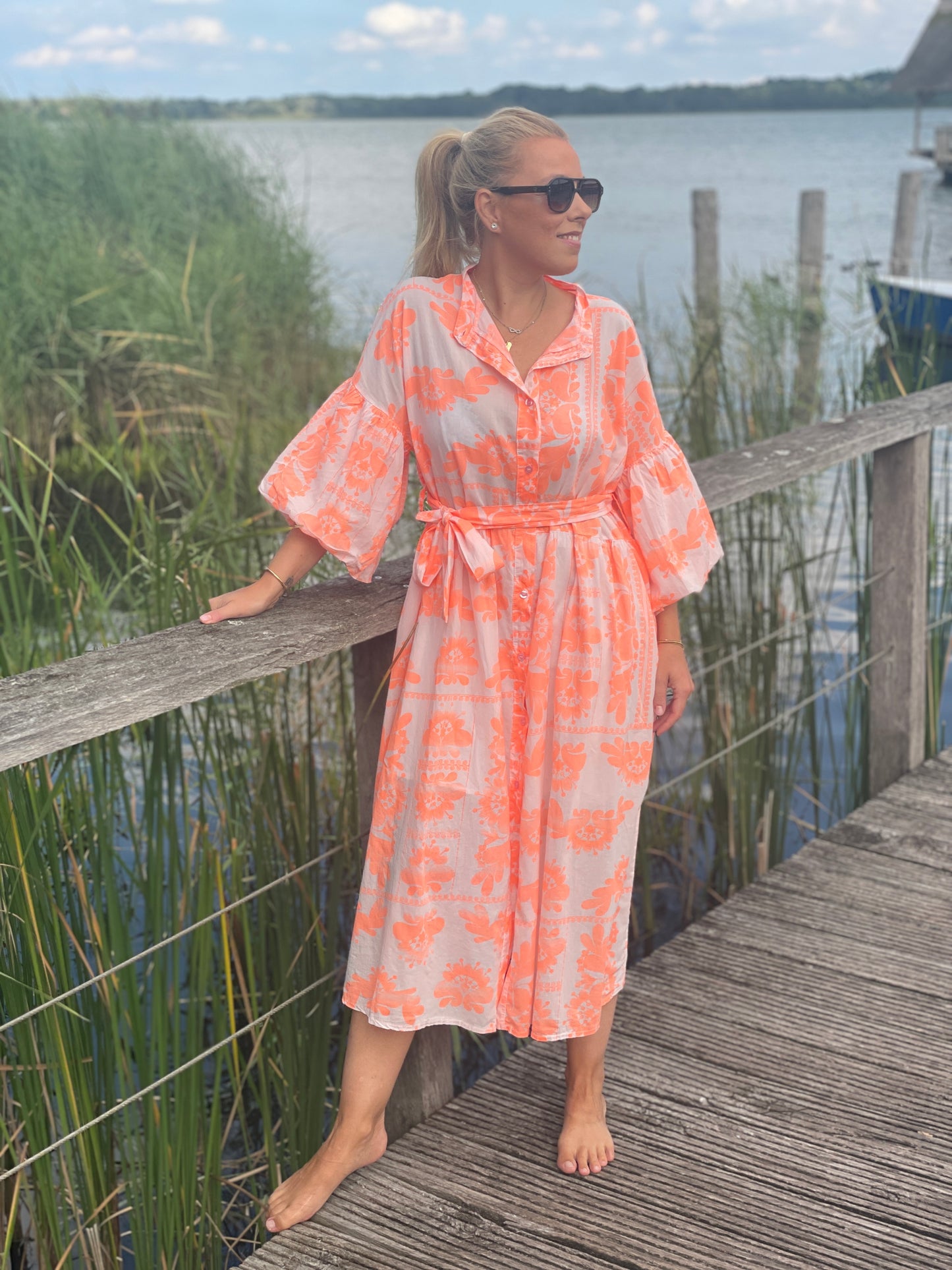 Boho Baumwollkleid „Ibiza“ – Orange