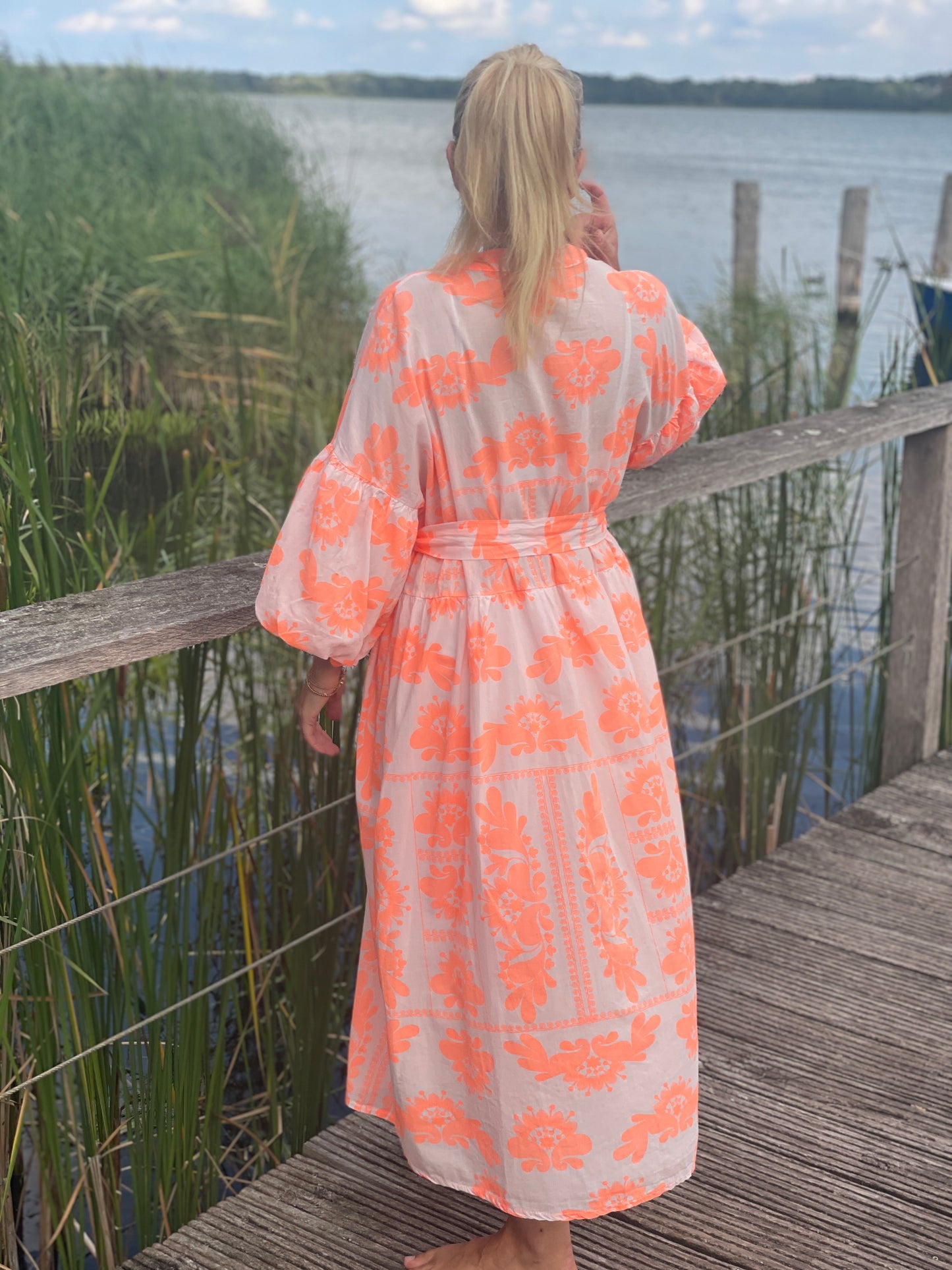 Boho Baumwollkleid „Ibiza“ – Orange