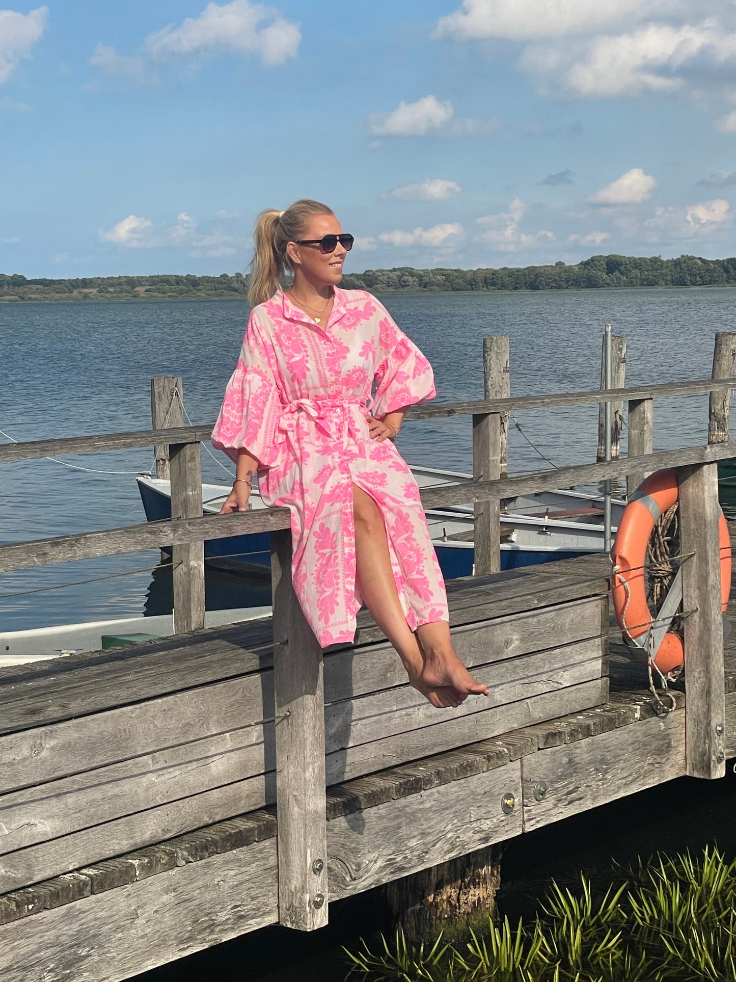 Boho Baumwollkleid „Ibiza“ – Pink
