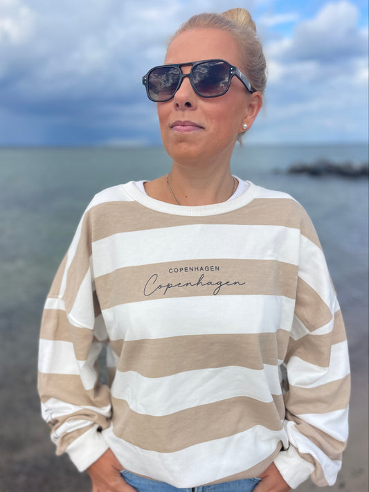 Oversize Sweatshirt Copenhagen – Beige/Weiss