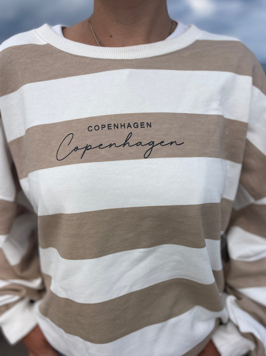 Oversize Sweatshirt Copenhagen – Beige/Weiss