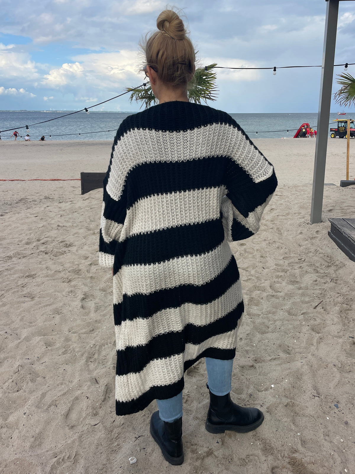 Oversize Strickmantel Schwarz