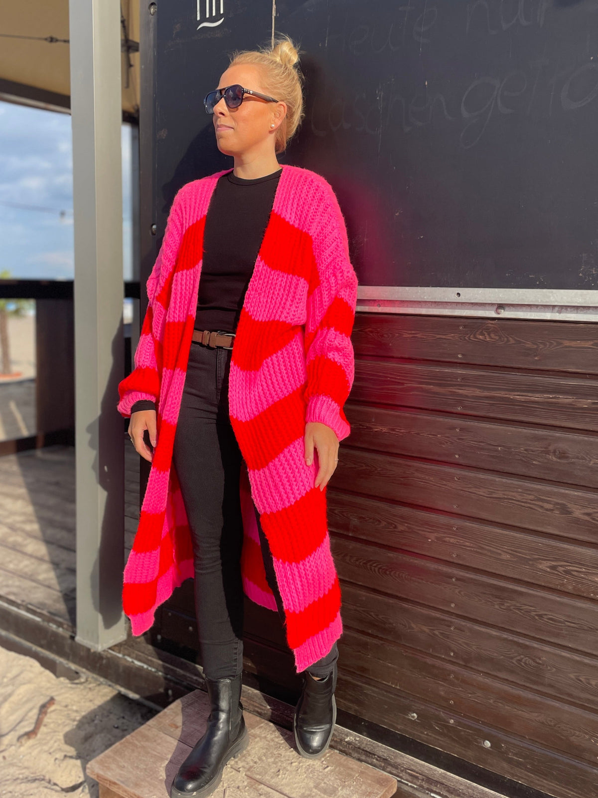 Oversize Strickmantel Pink Rosa