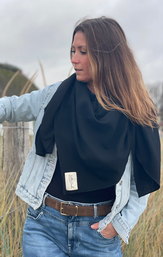Musselin Tuch Damen l Schwarz