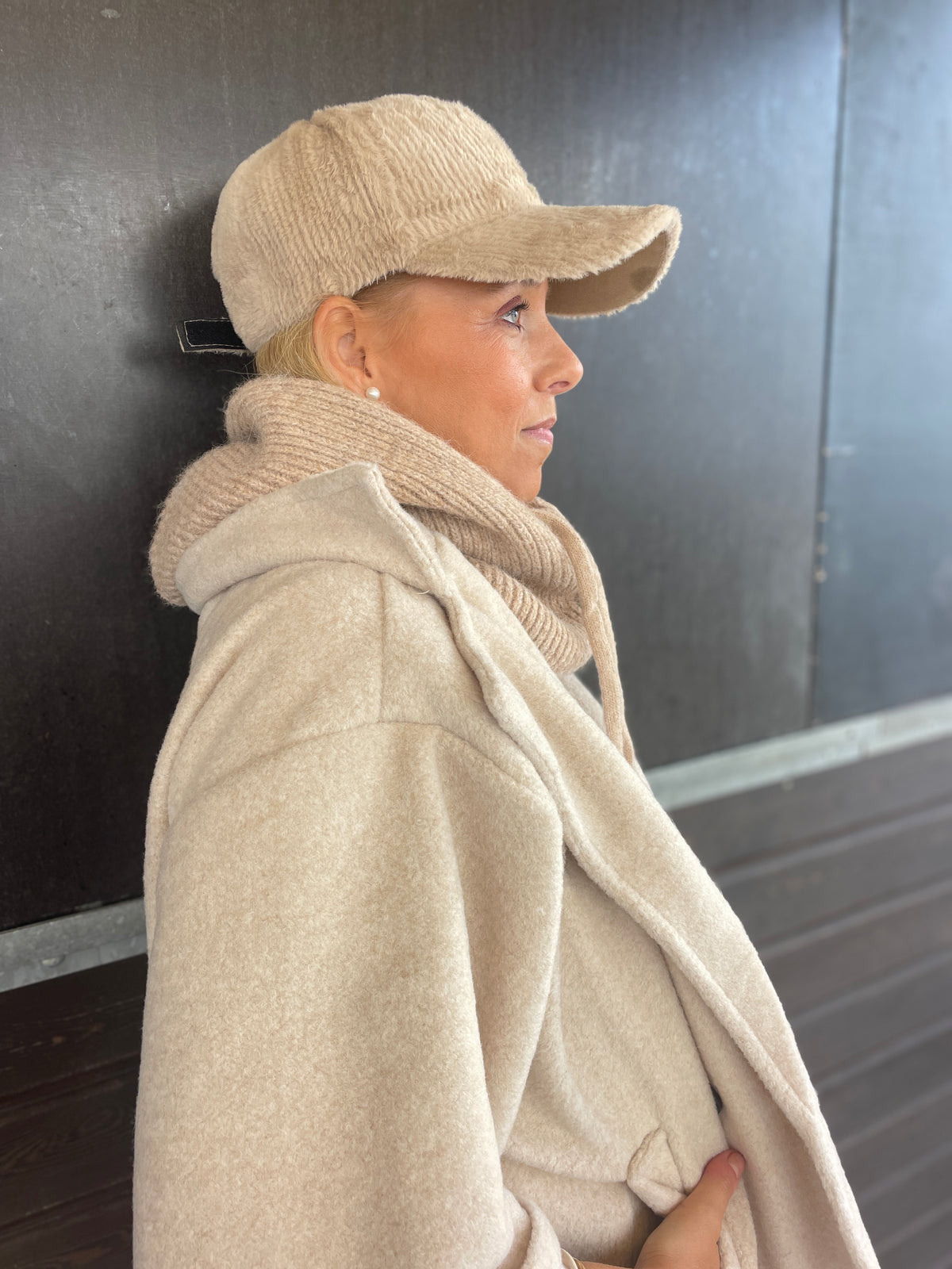 Soft Cap in Felloptik - beige
