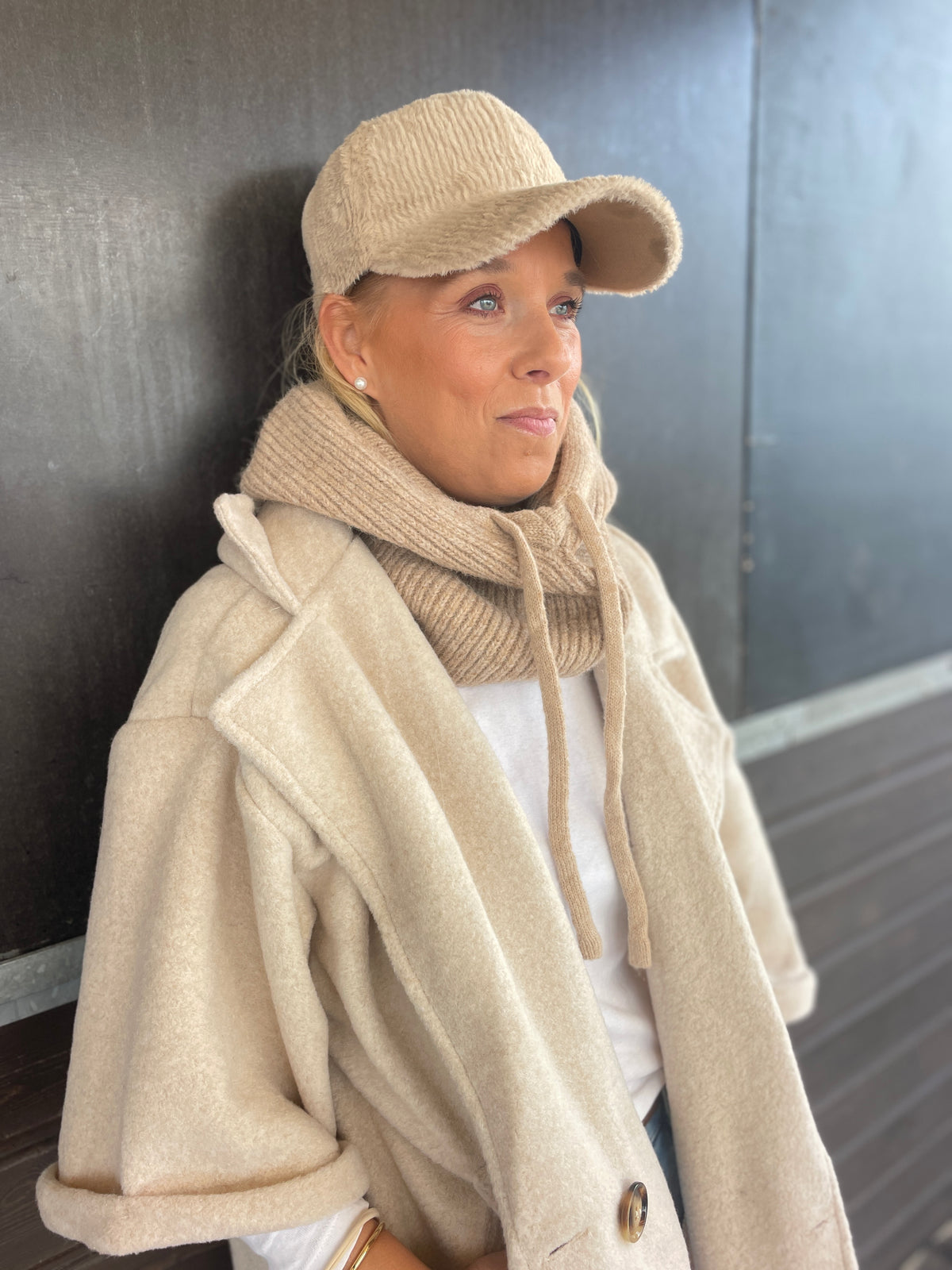 Soft Cap in Felloptik - beige