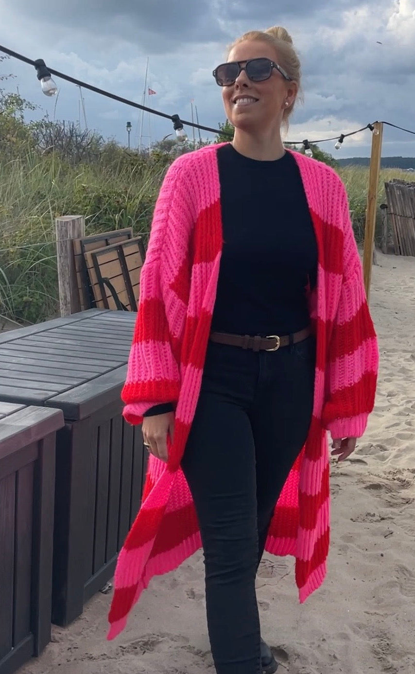 Oversize Strickmantel Pink Rosa