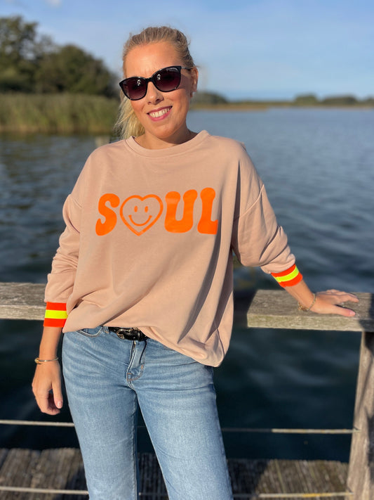 Cozy Oversize Sweatshirt "Soul" - Sand Dune