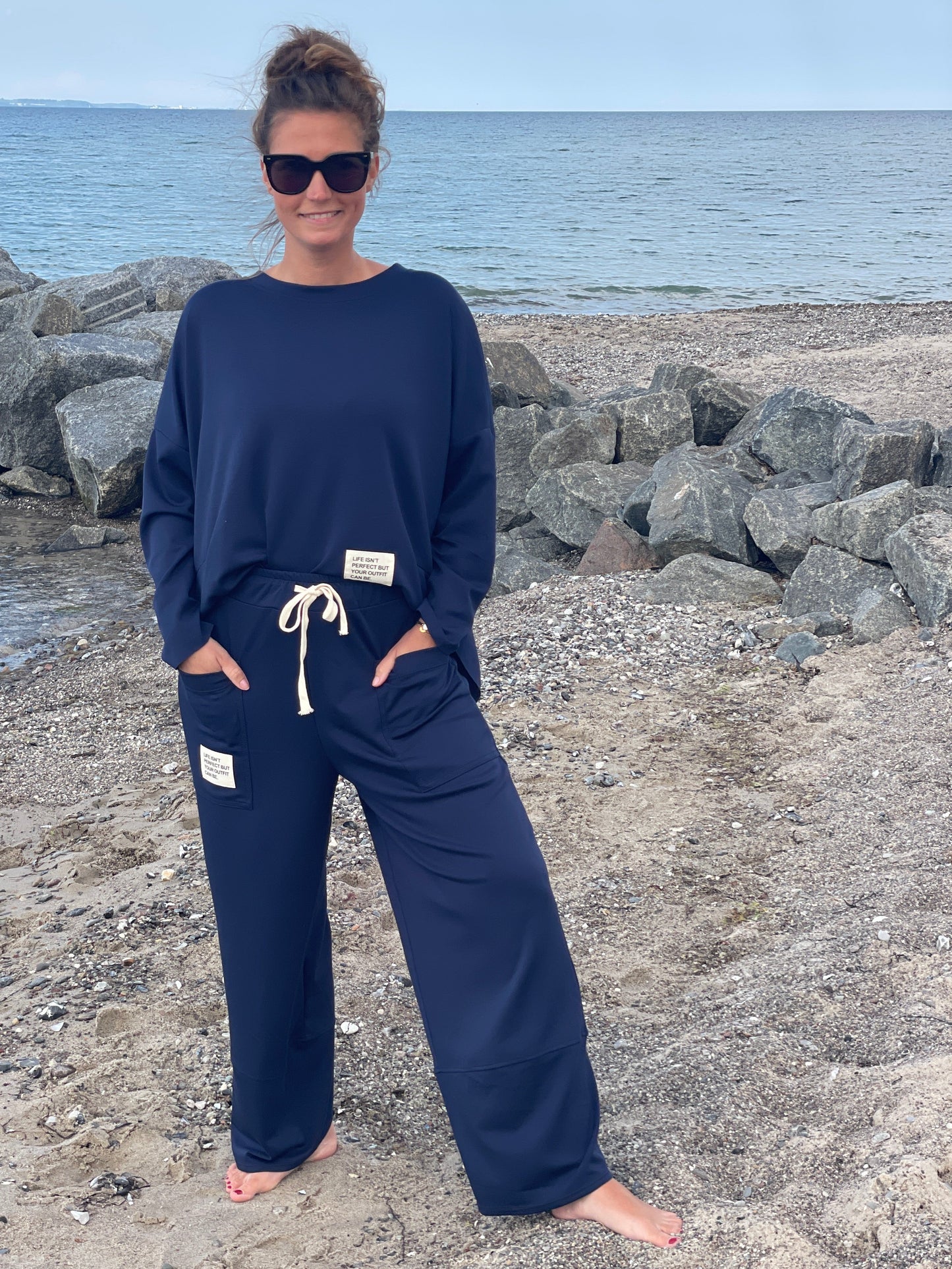 Cosy Zweiteiler aus Viskose blau